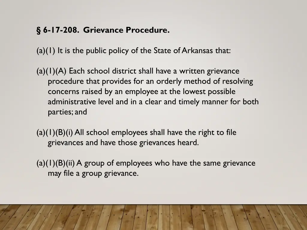 6 17 208 grievance procedure