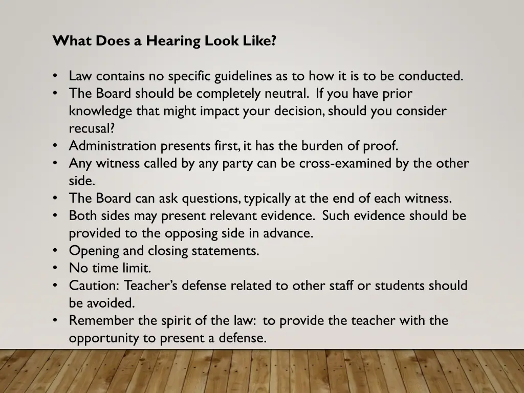 what does a hearing look like