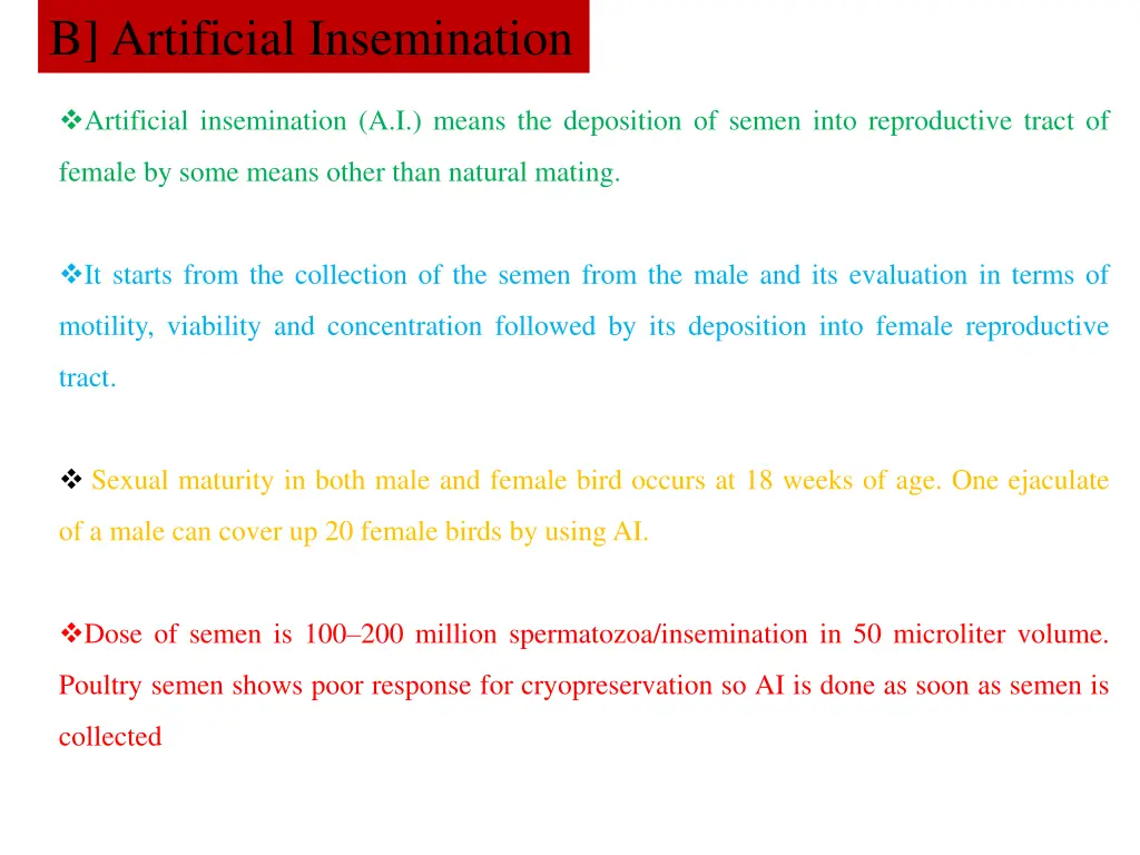 b artificial insemination