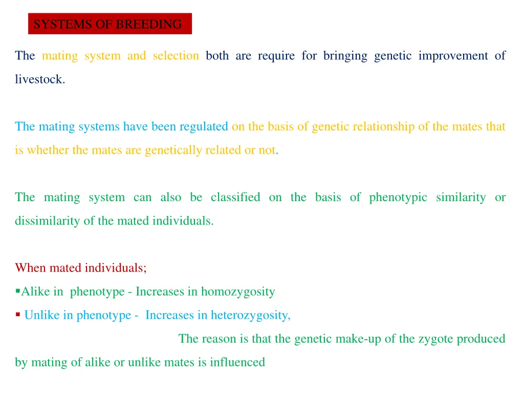 systems of breeding