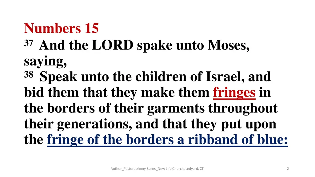 numbers 15 37 and the lord spake unto moses