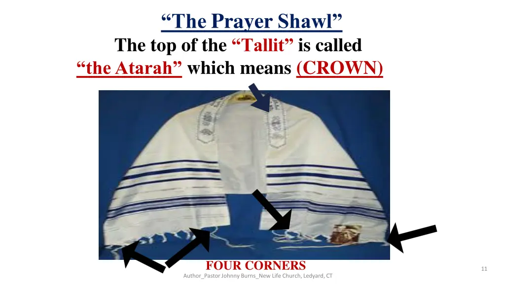 the prayer shawl the top of the tallit is called