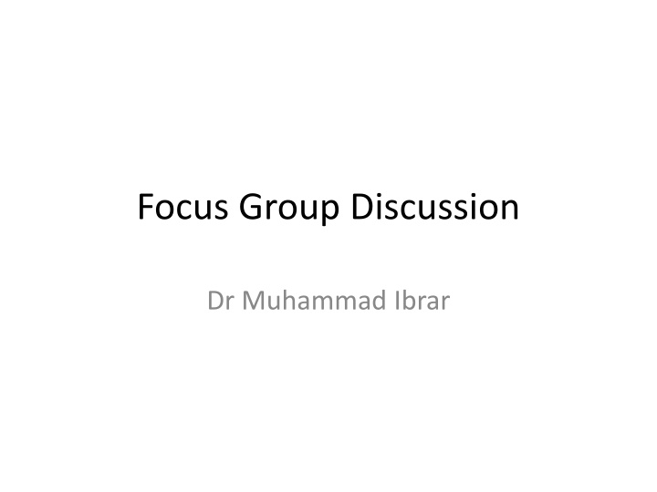 focus group discussion