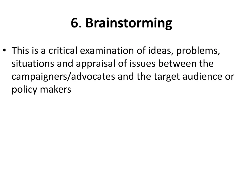 6 brainstorming