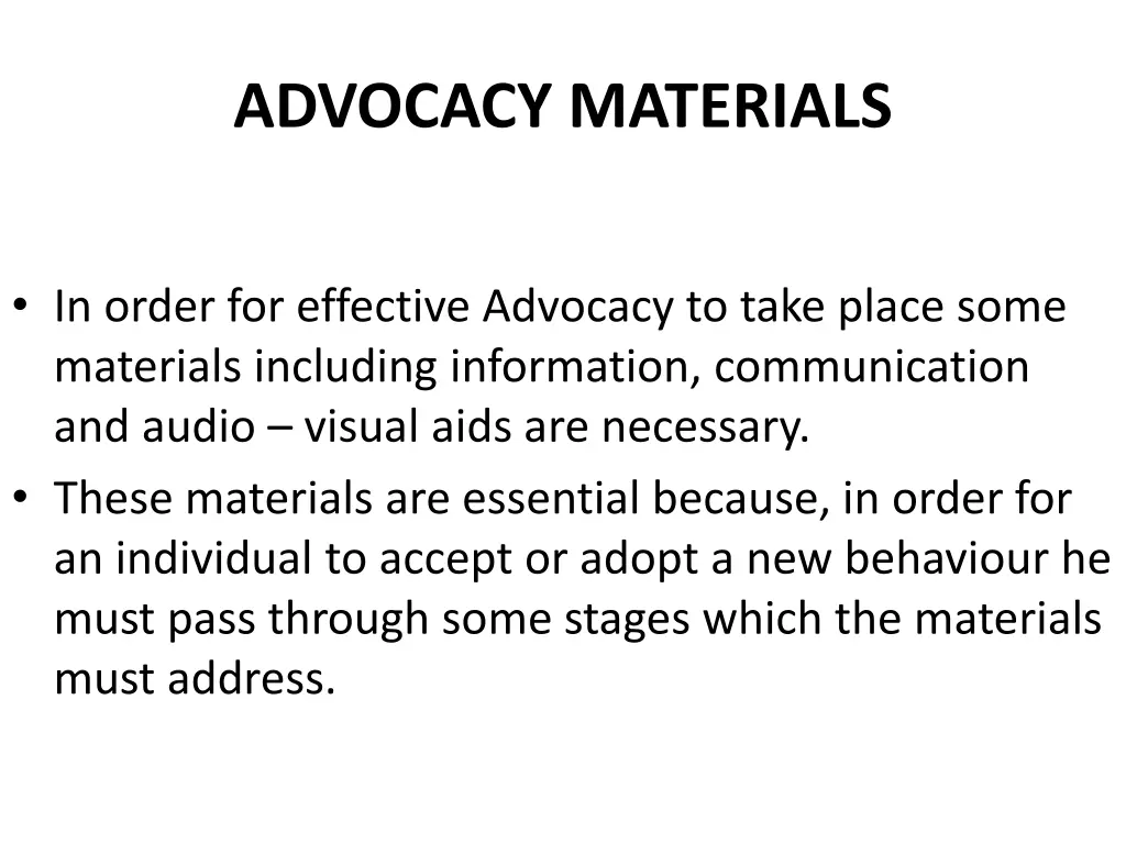 advocacy materials