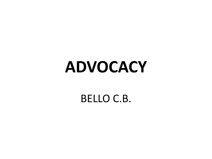 advocacy