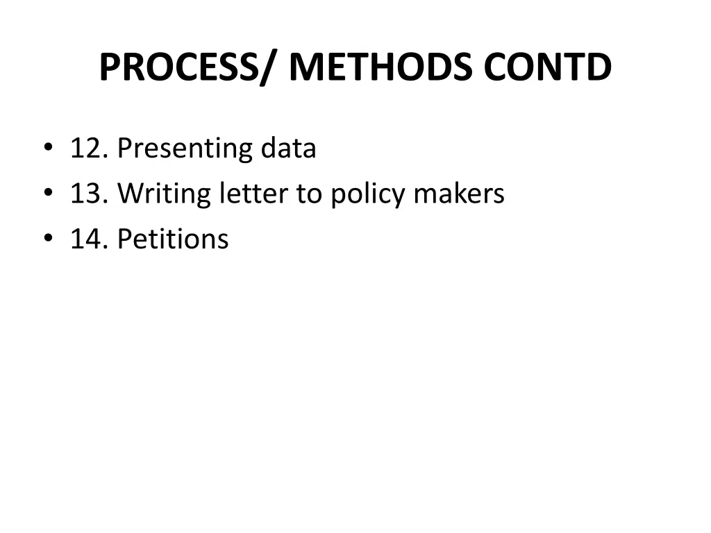 process methods contd