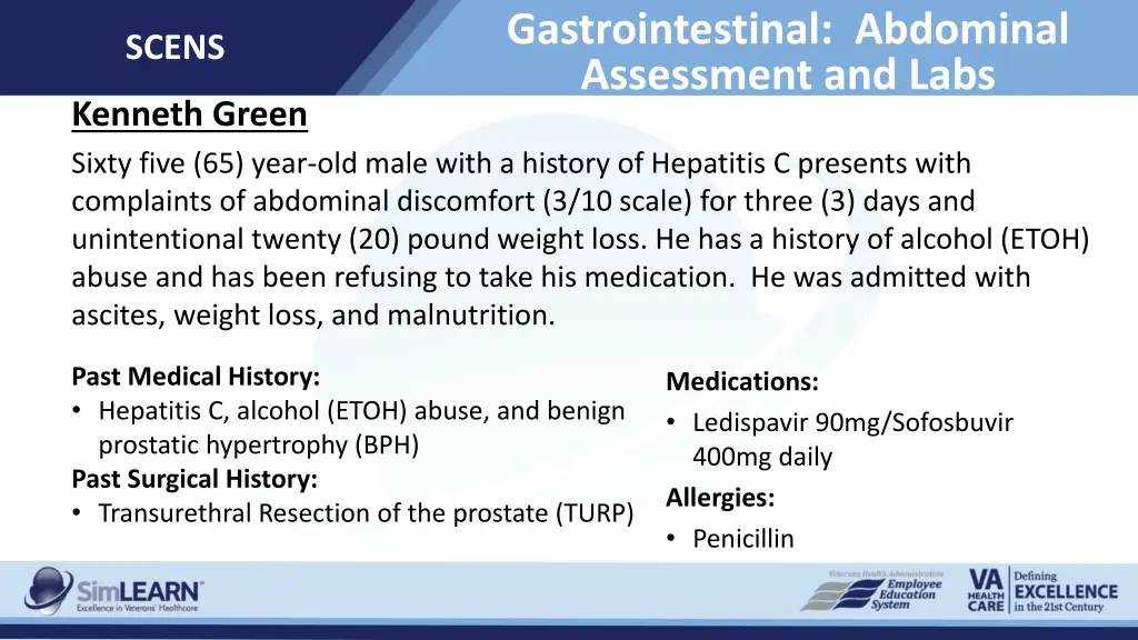 gastrointestinal abdominal assessment and labs