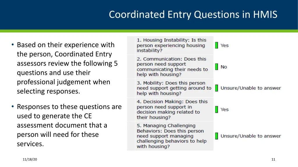 coordinated entry questions in hmis 1