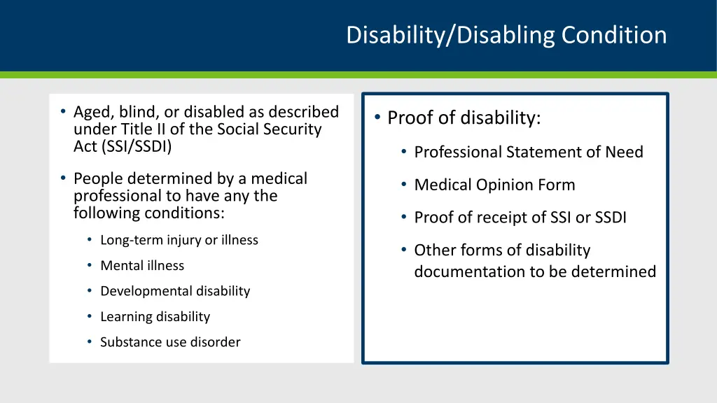 disability disabling condition