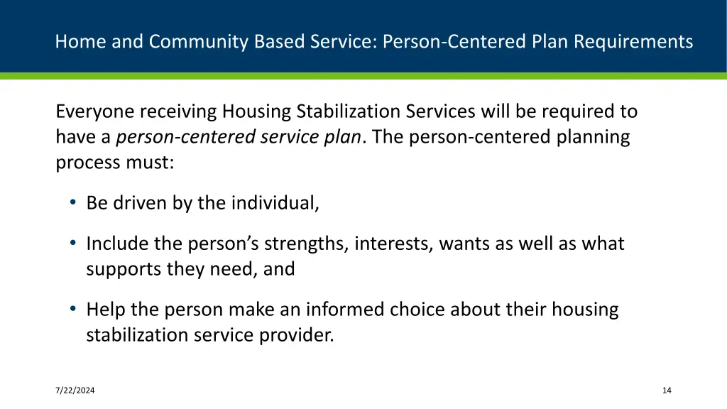 home and community based service person centered