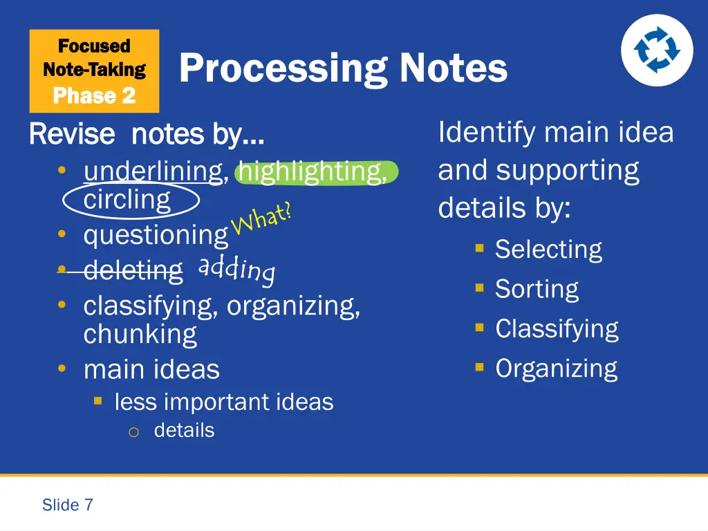 focused focused note note taking taking phase 3