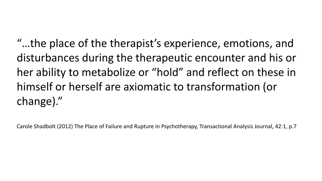 the place of the therapist s experience emotions