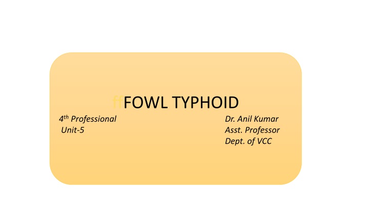 fffowl typhoid 4 th professional unit 5