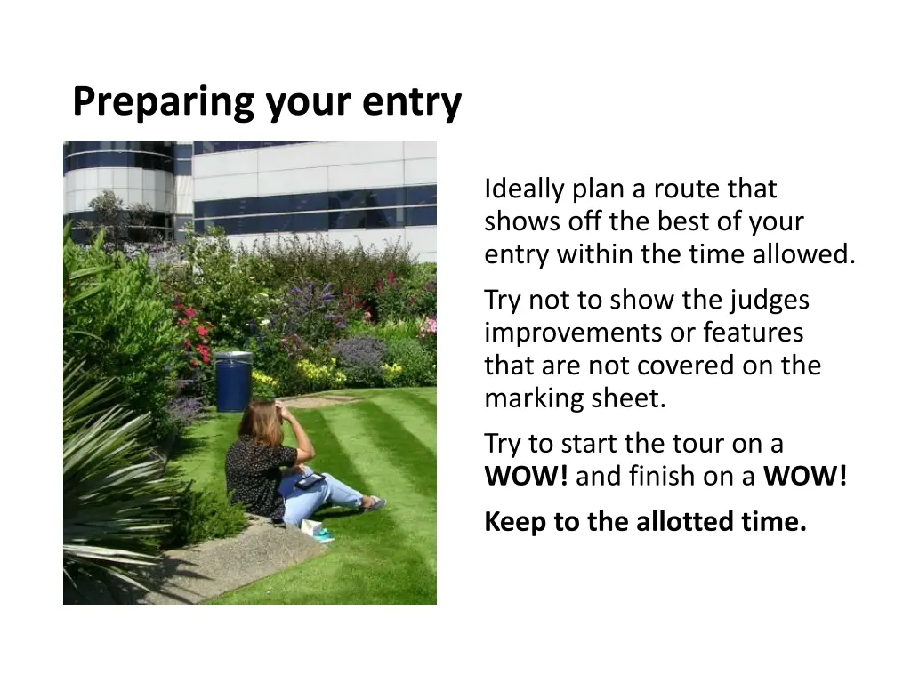 preparing your entry