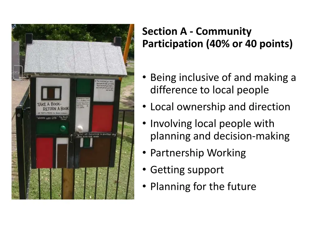 section a community participation 40 or 40 points