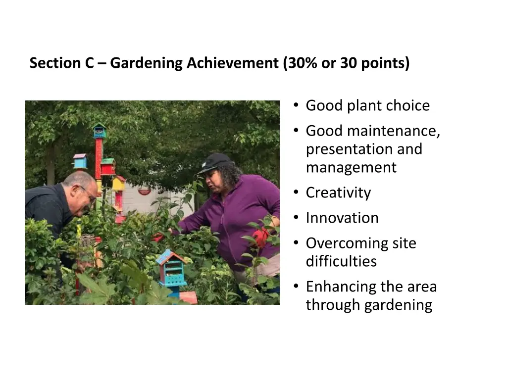 section c gardening achievement 30 or 30 points