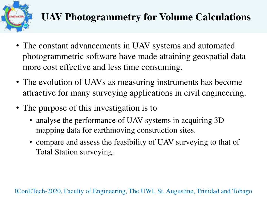 uav photogrammetry for volume calculations