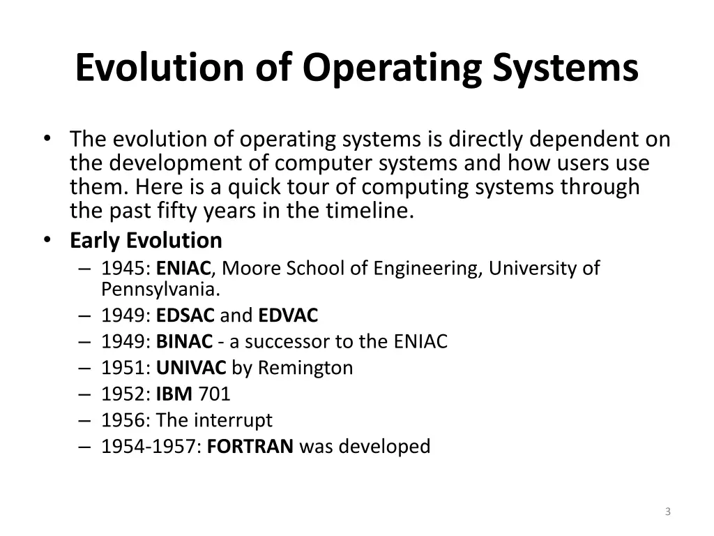 evolution of operating systems