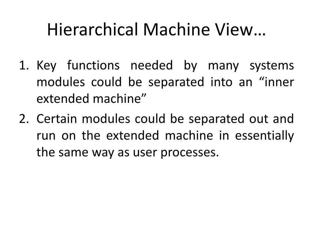 hierarchical machine view