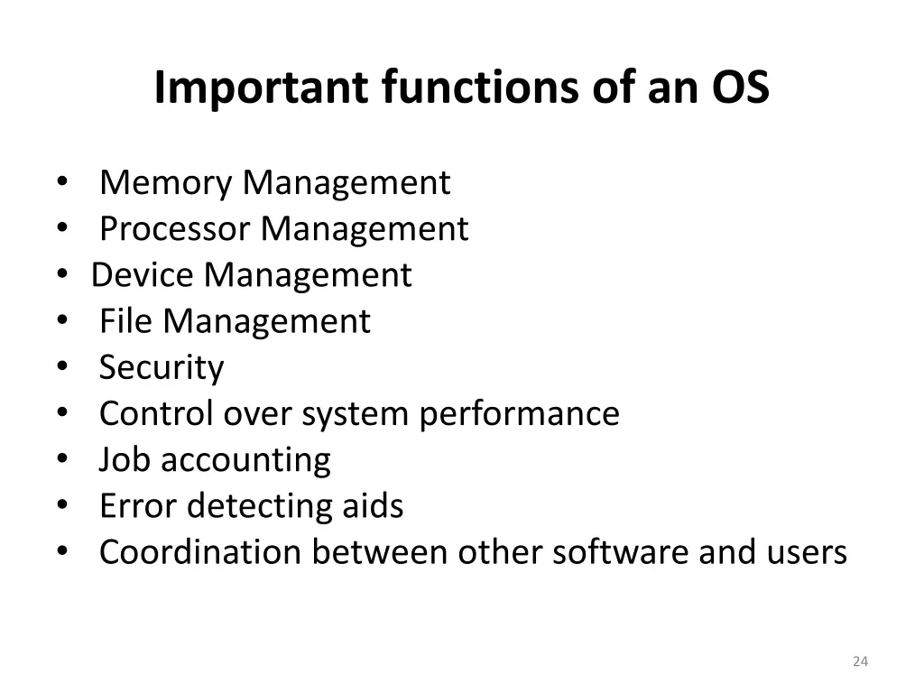 important functions of an os