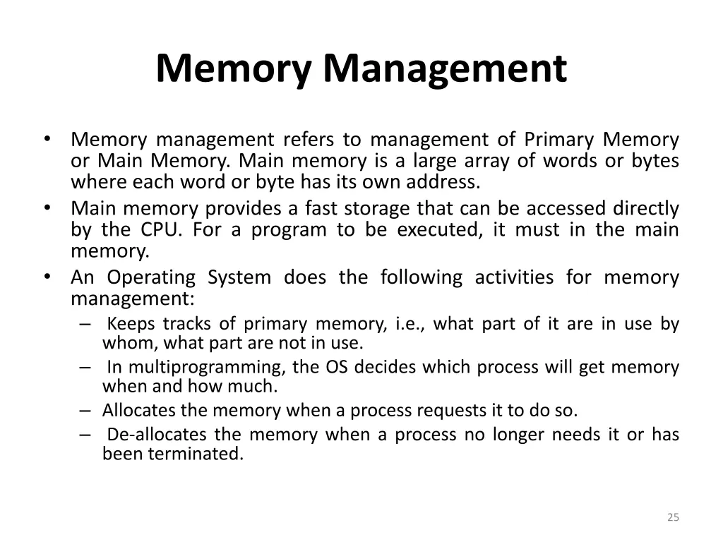 memory management