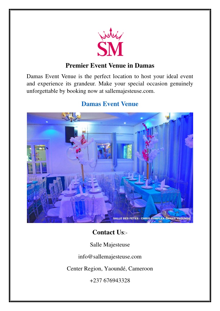 premier event venue in damas