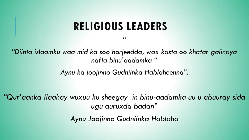 religious leaders