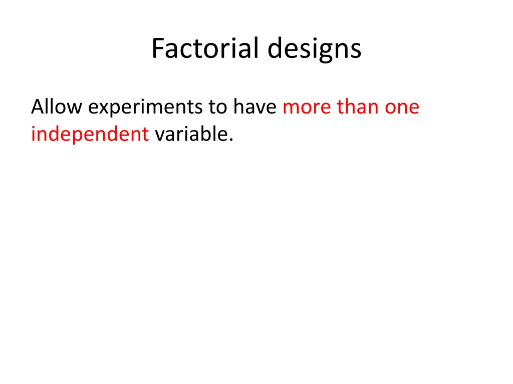 factorial designs 1