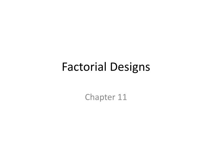 factorial designs