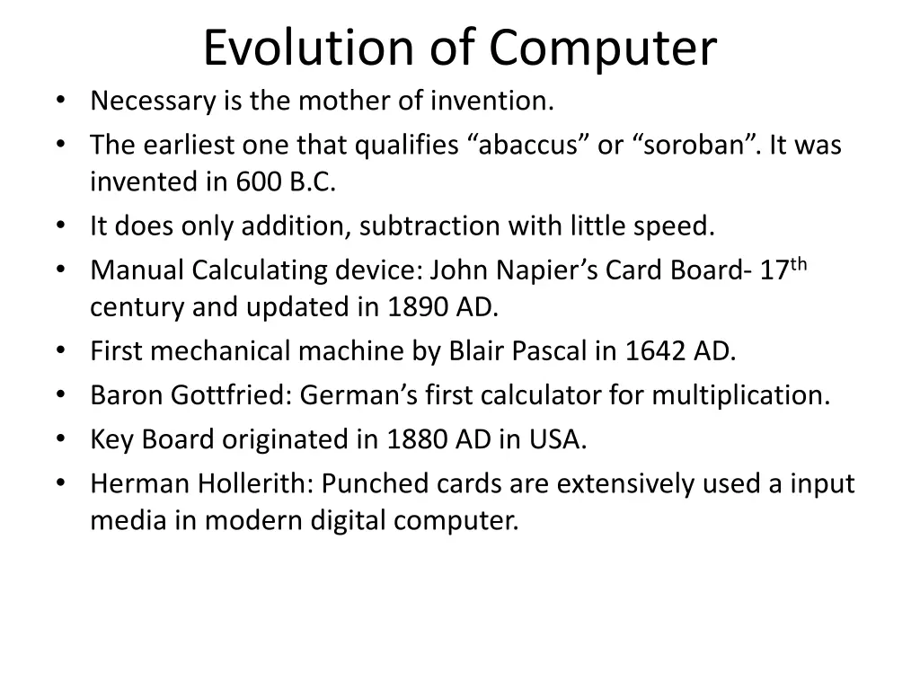 evolution of computer necessary is the mother