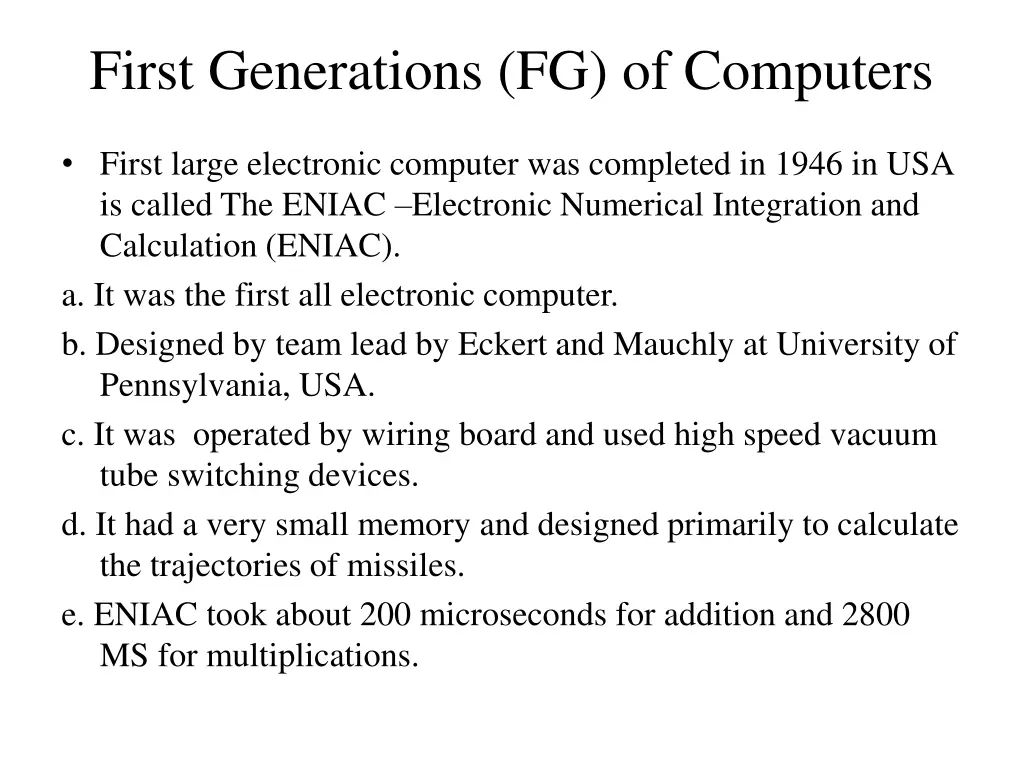 first generations fg of computers