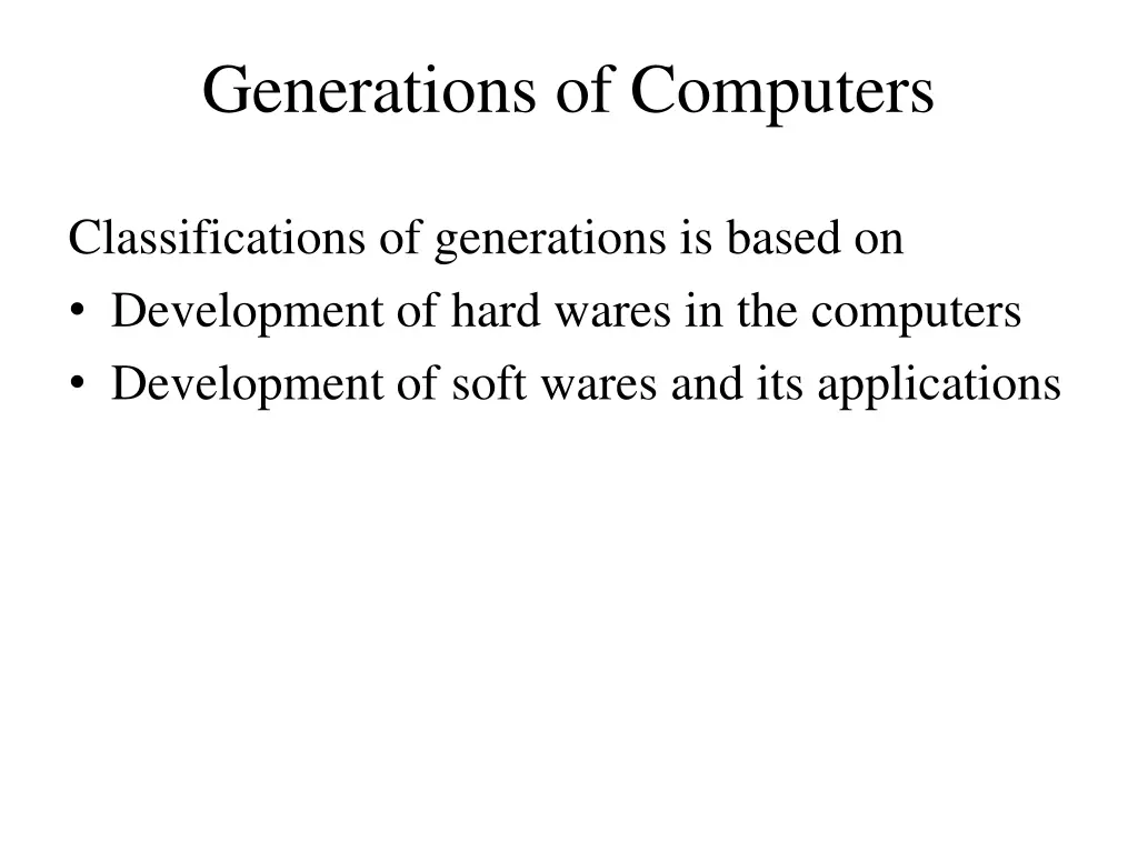 generations of computers