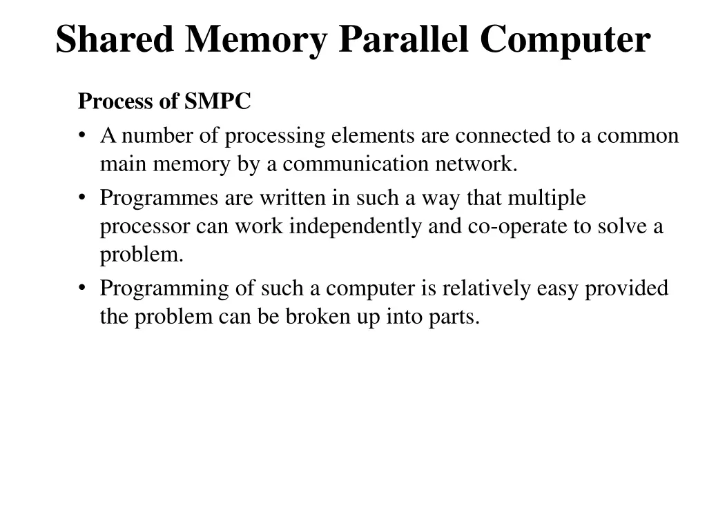 shared memory parallel computer