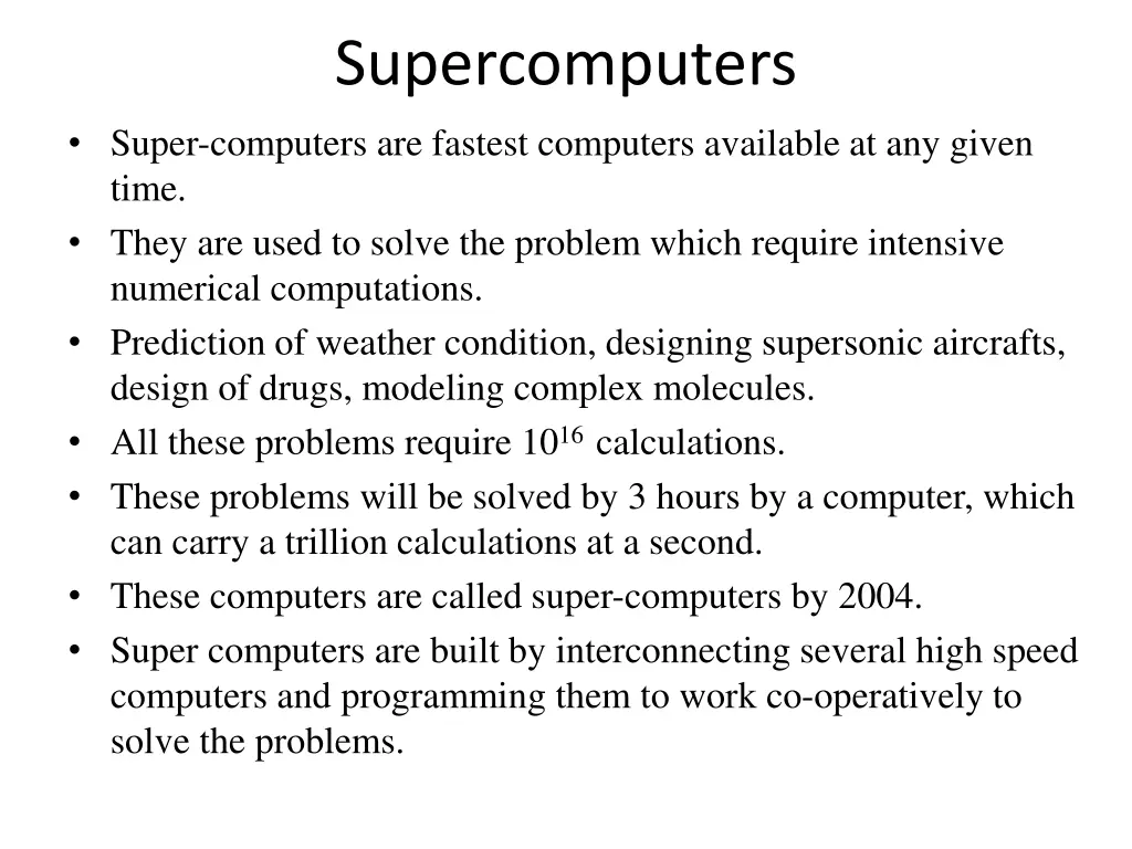 supercomputers