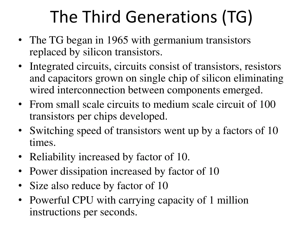 the third generations tg