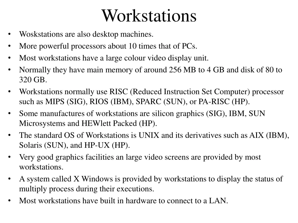 workstations