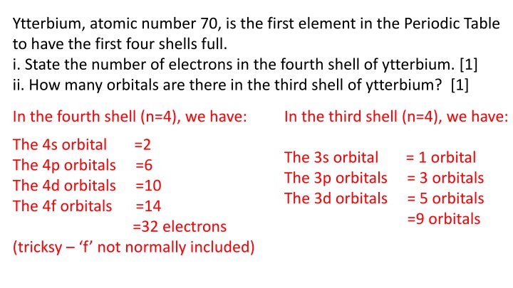 ytterbium atomic number 70 is the first element