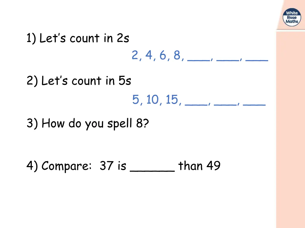 1 let s count in 2s