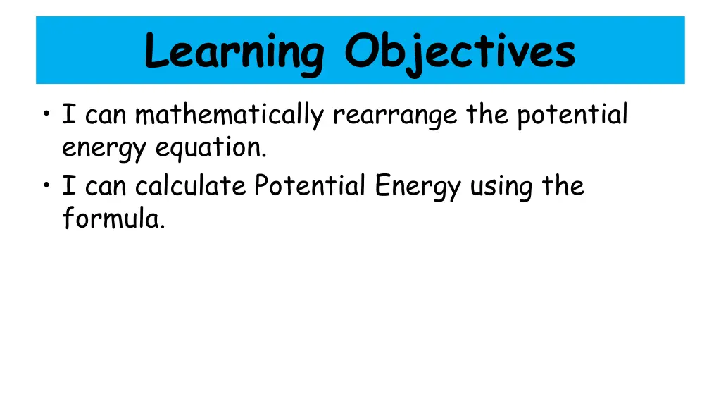 learning objectives