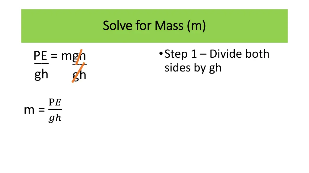 solve for mass m solve for mass m