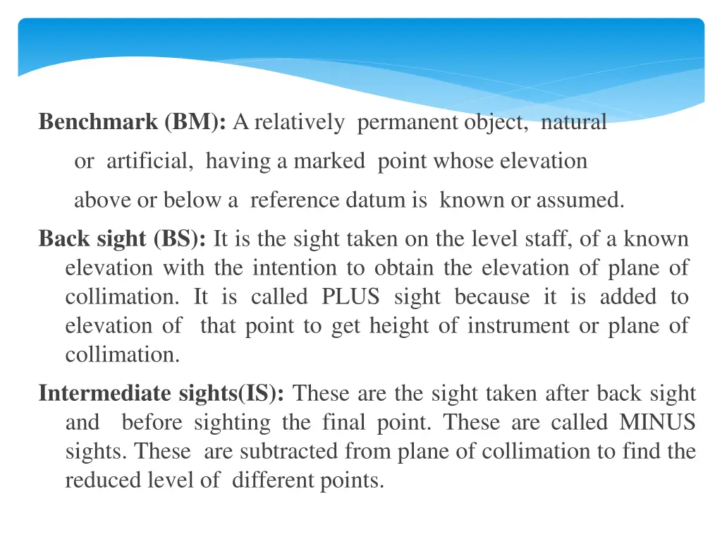 benchmark bm a relatively permanent object