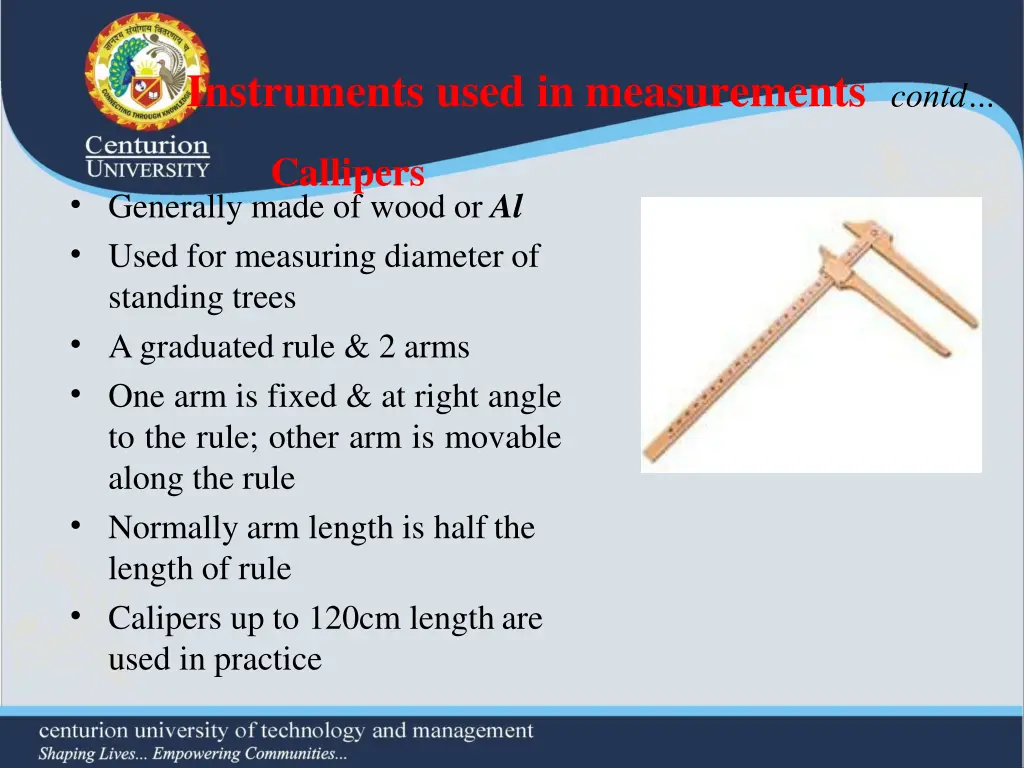 instruments used in measurements c ontd