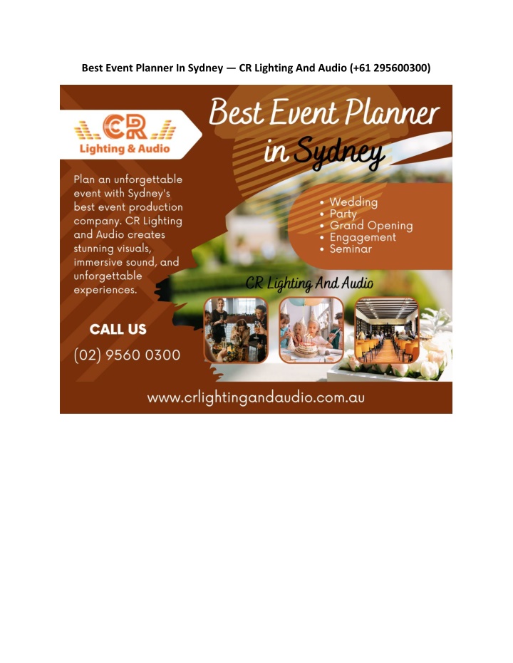 best event planner in sydney cr lighting