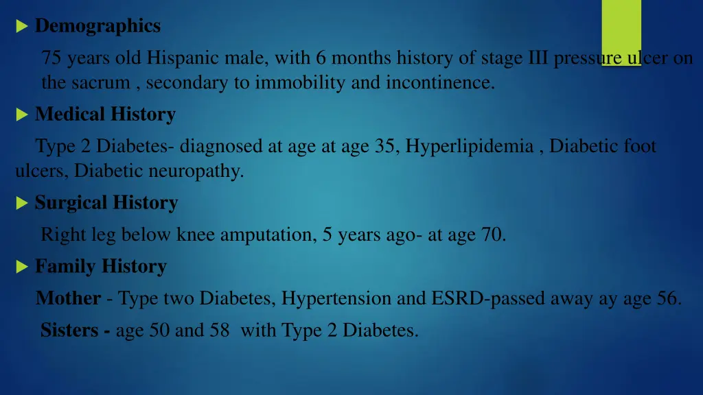 demographics 75 years old hispanic male with