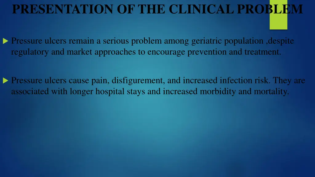 presentation of the clinical problem 1