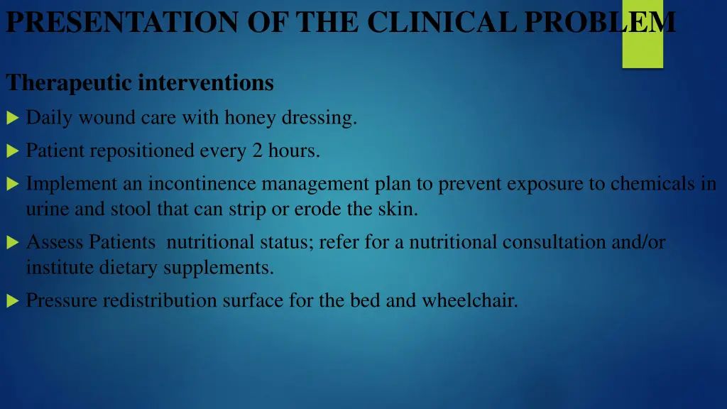 presentation of the clinical problem 4