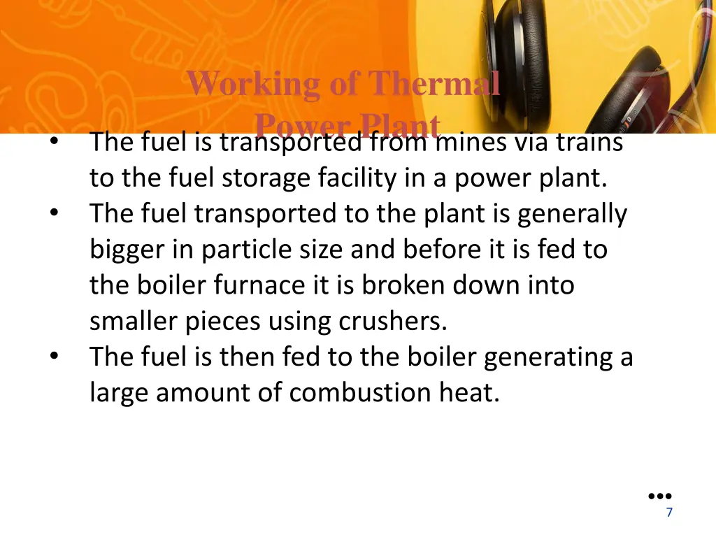 working of thermal power plant the fuel