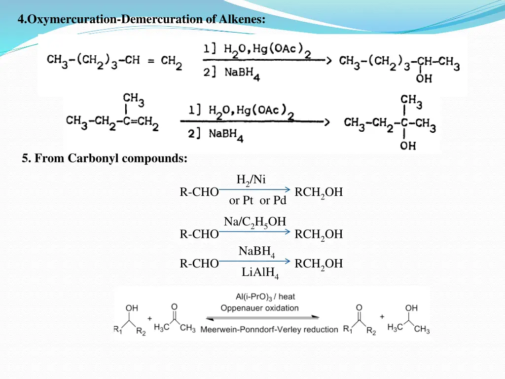 4 oxymercuration demercuration of alkenes