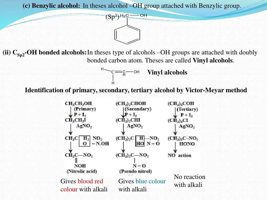 c benzylic alcohol in theses alcohol oh group